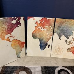 Colorful World Map Canvas