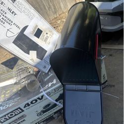 Architectural Mailboxes Stanley Black, Extra Large, Steel, Post Mount Mailbox