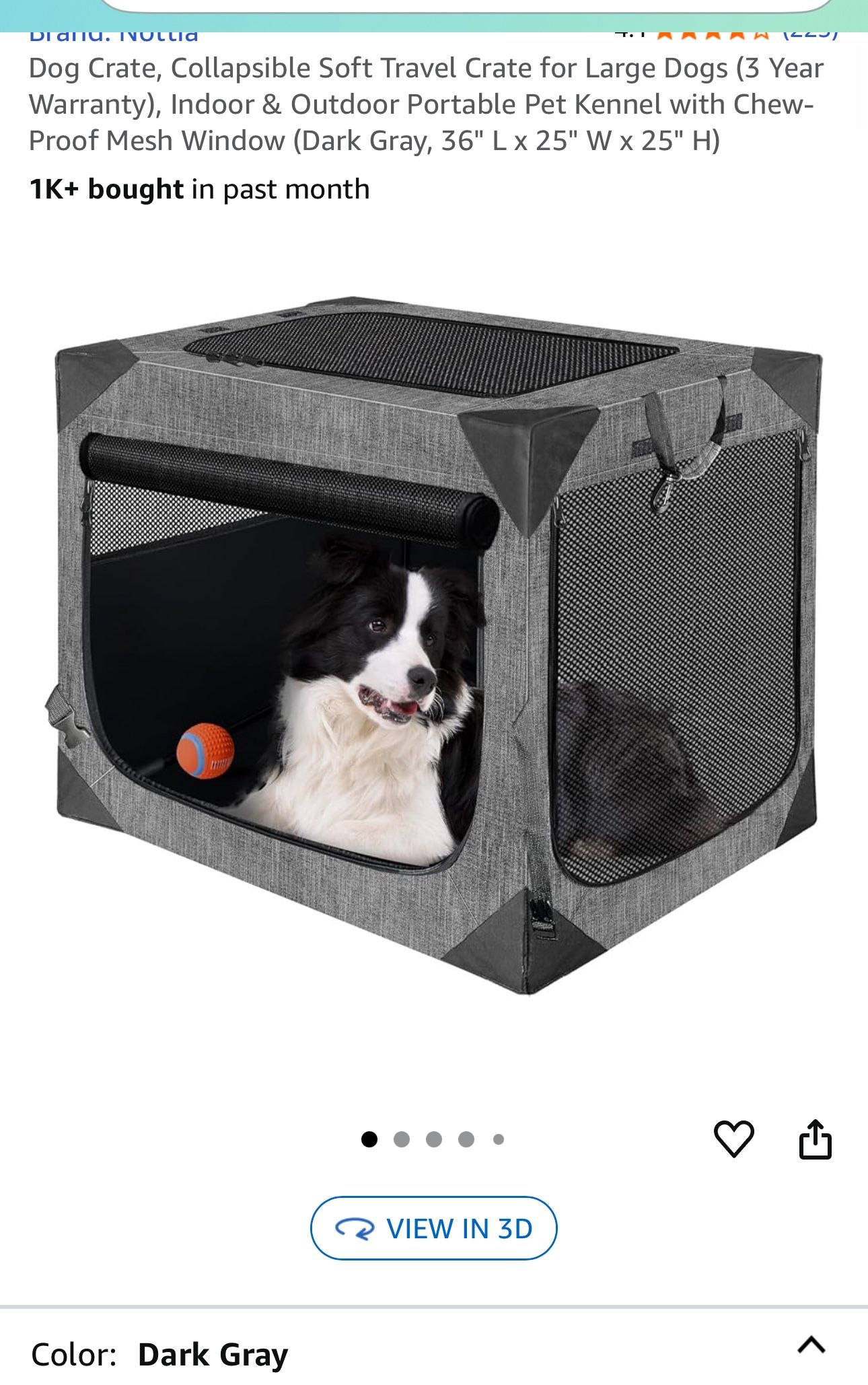 Dog Crate, Collapsible Soft Travel Crate