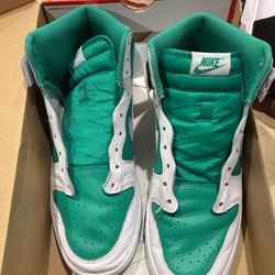 Green And White High Top Dunks 