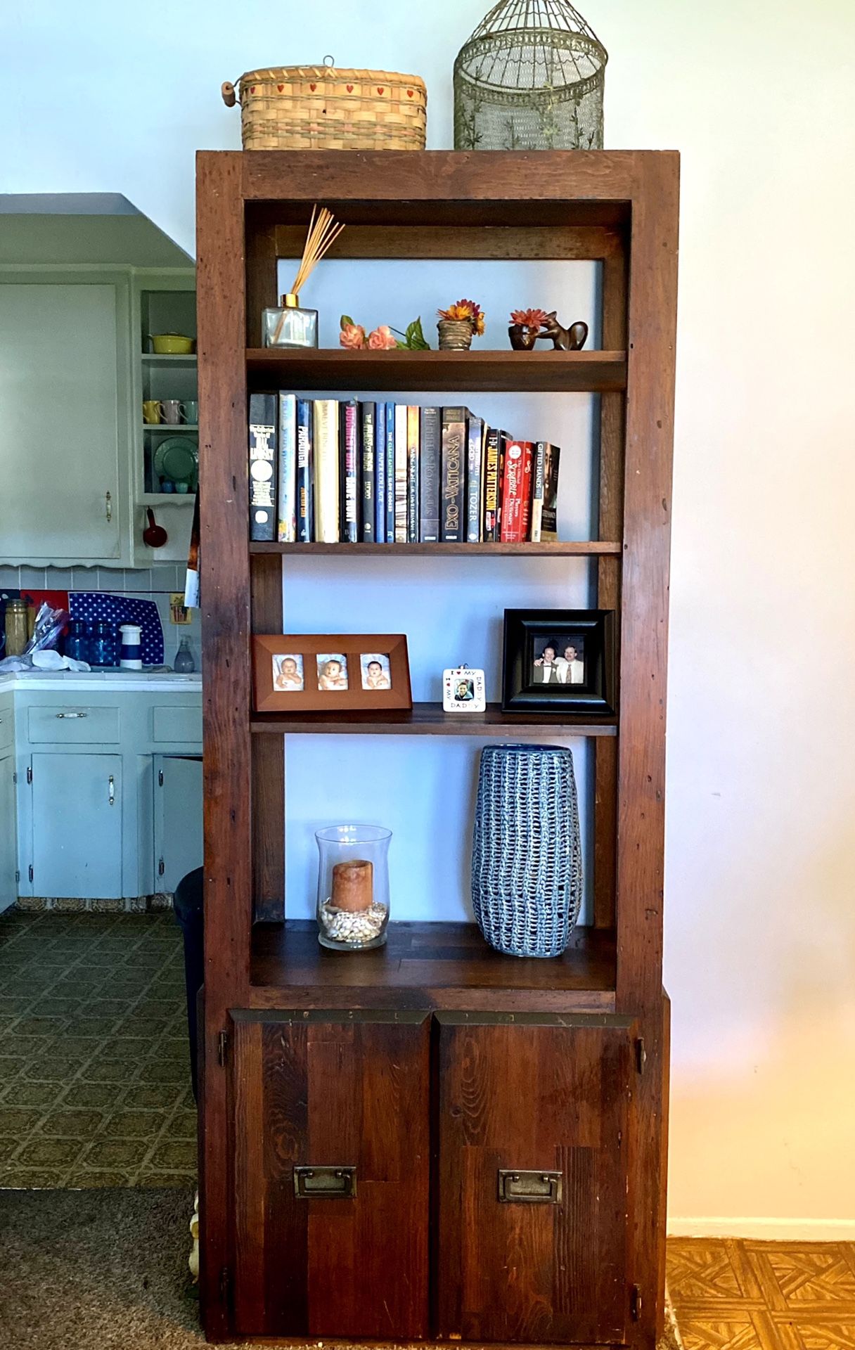 Wooden Bookcase (2)  with Storage Cabinet