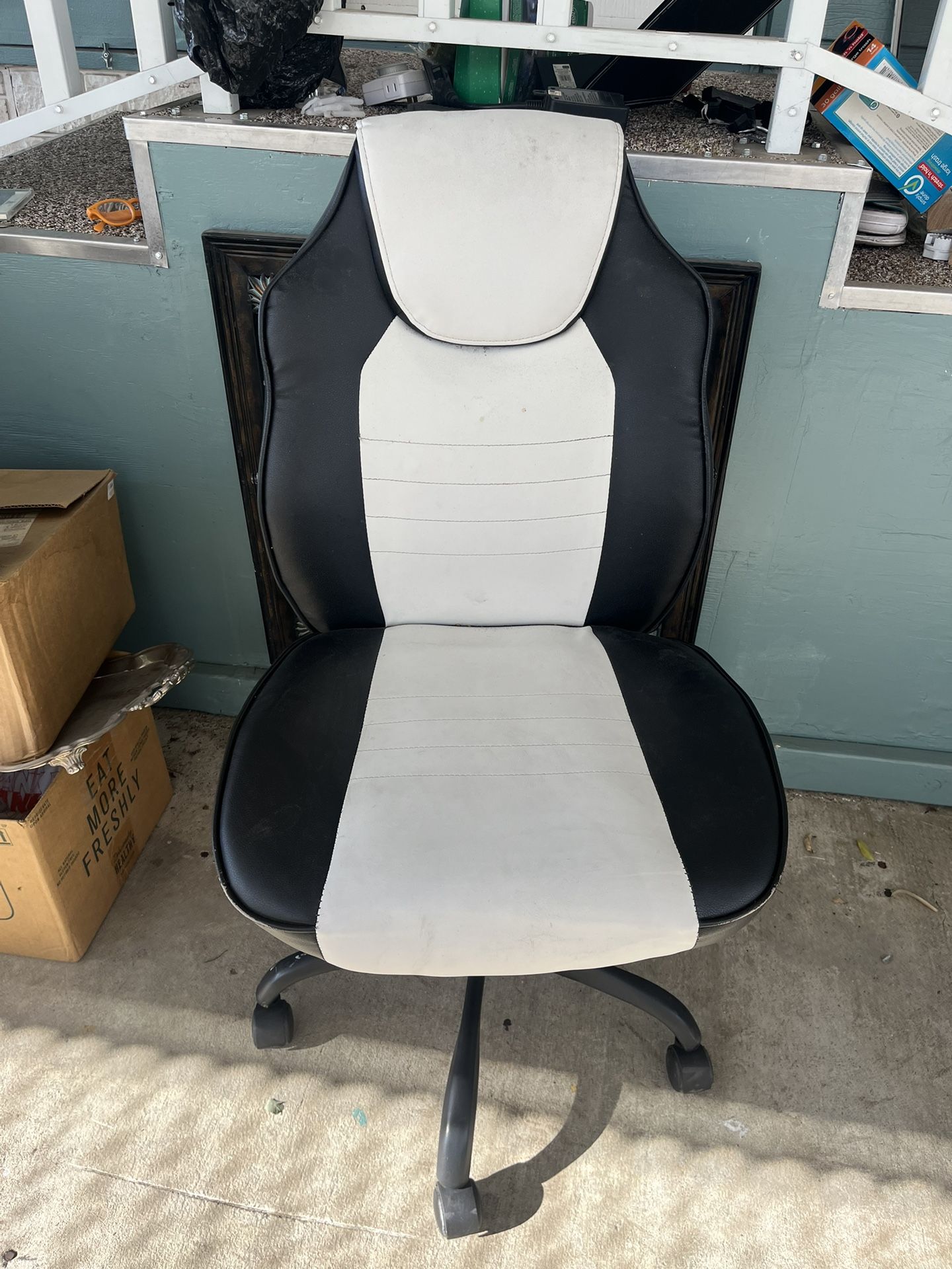 Chair Rolling And Swivel Black And White