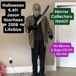 Halloween 6.4ft Tall Jason Voorhees Animatronic LifeSize Prop Collectible (RARE 2008)