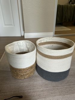 Woven Cotton Plant Basket