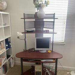 Ikea Corner Cherry Study Desk Workstation 