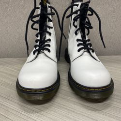 Dr.Martens White Combat Boots Size 6
