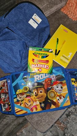 New Bookbag With School Supplies And Paw Patrol Lap Desk with Zipper Pouch