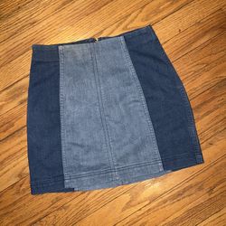 Free People Two Tone Denim Skirt