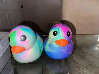 Tie dye squishy duck