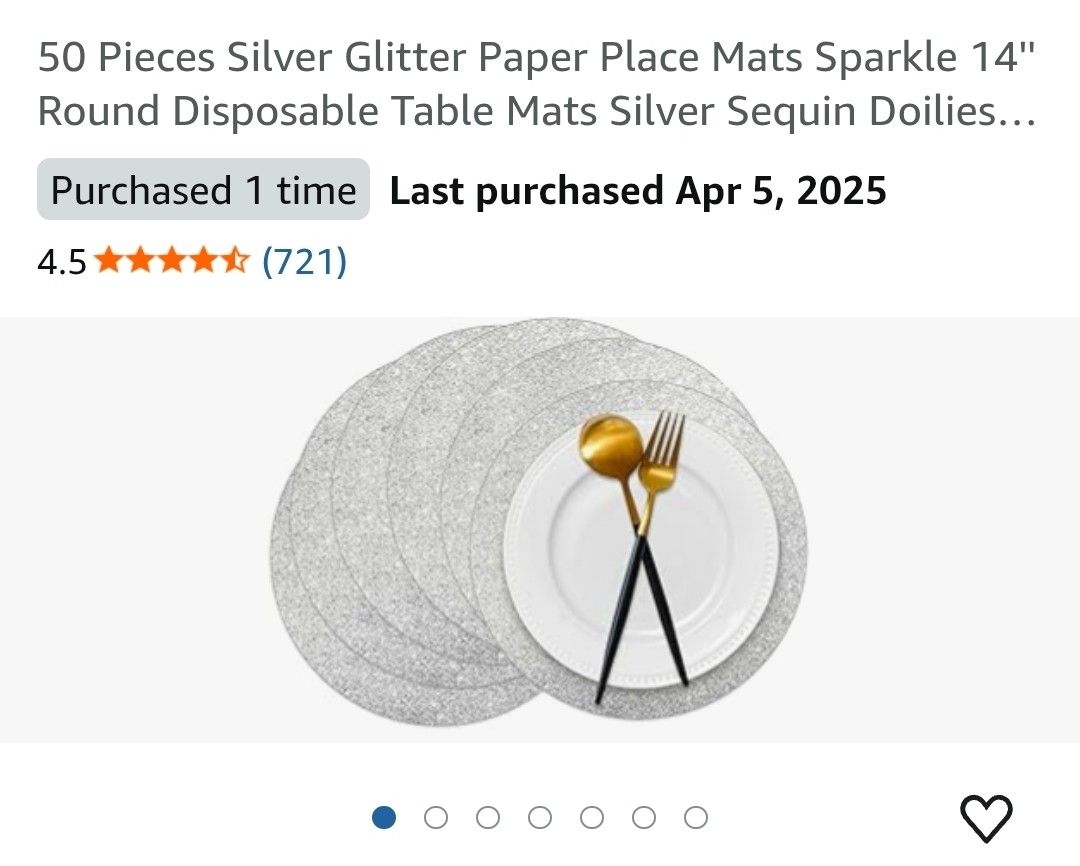 Silver Glitter Placemats