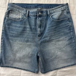 MNML Denim Blue Baggy Jean Shorts 38