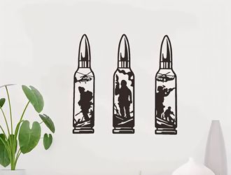 3pcs Metal Soldier Bullet Wall Art (Size 2nd Picture)