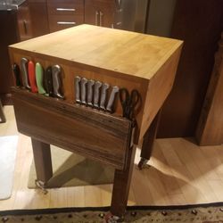 CUSTOM MADE BUTCHER BLOCK KITCHEN ISLAND