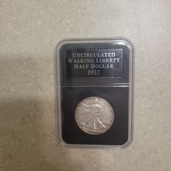 1937 Walking Liberty Half Silver Dollar 
