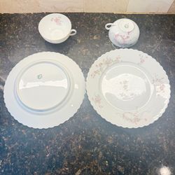 Antique ceramics plates and cups