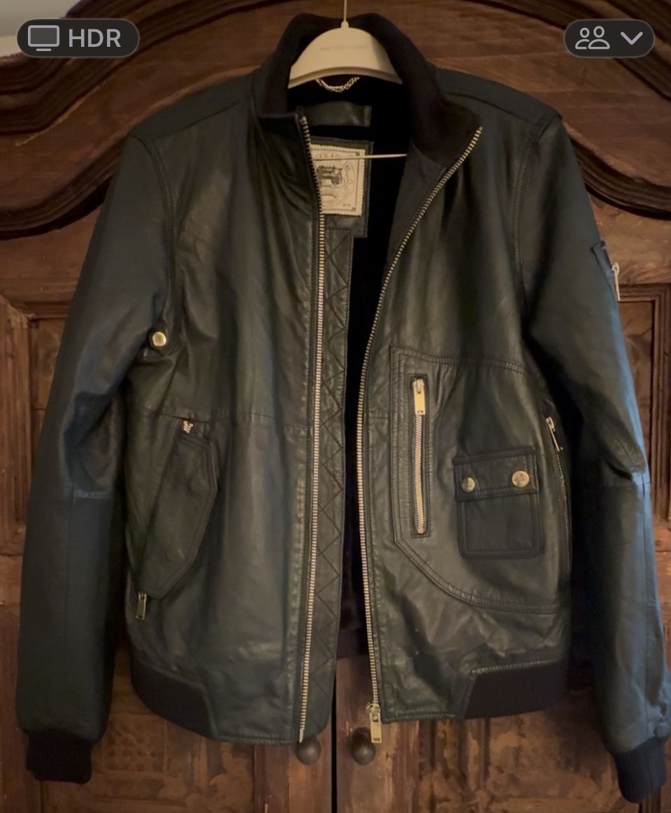 Guildedage leather bomber jacket