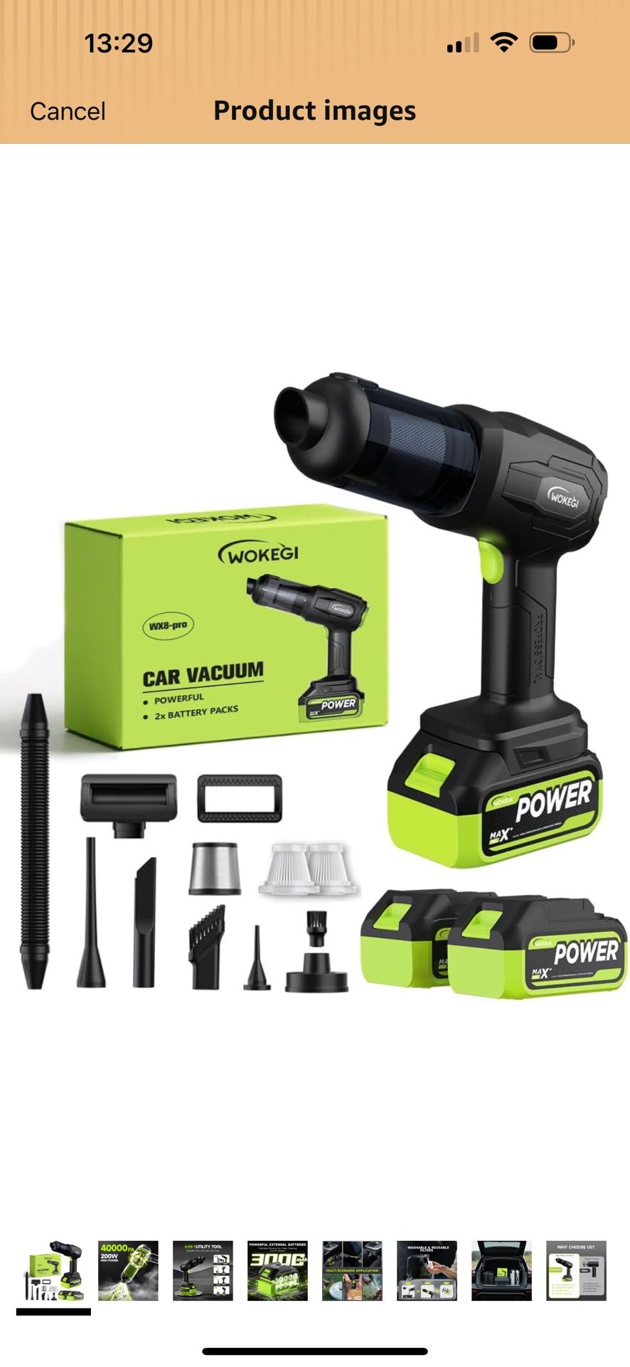 Brand New Handheld Car Vacuum Cordless, Portable Cars Vacuum Cleaner with 40000Pa High Power & Suction, Powerful 4-in-1 Hand Held Air Duster Fast Cl