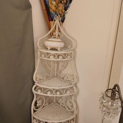 Corner Wicker Shelf