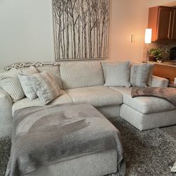 “Teddy Bear “ Sectional  with Ottoman 