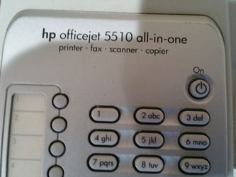 HP OfficeJet 5510 All-In-One Inkjet Printer, need color ink cartridge with power supply.
