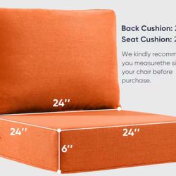  Outdoor Cushion in Orange 24x24
