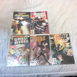 5 Marvel Comic Ghost Riders Magazines. 20 Dollars For The Whole Lot.