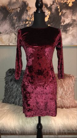 Suede maroon dress