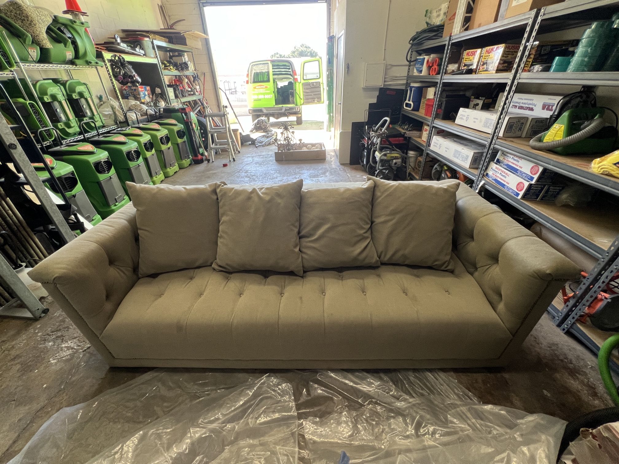Large Sage Green Sofa