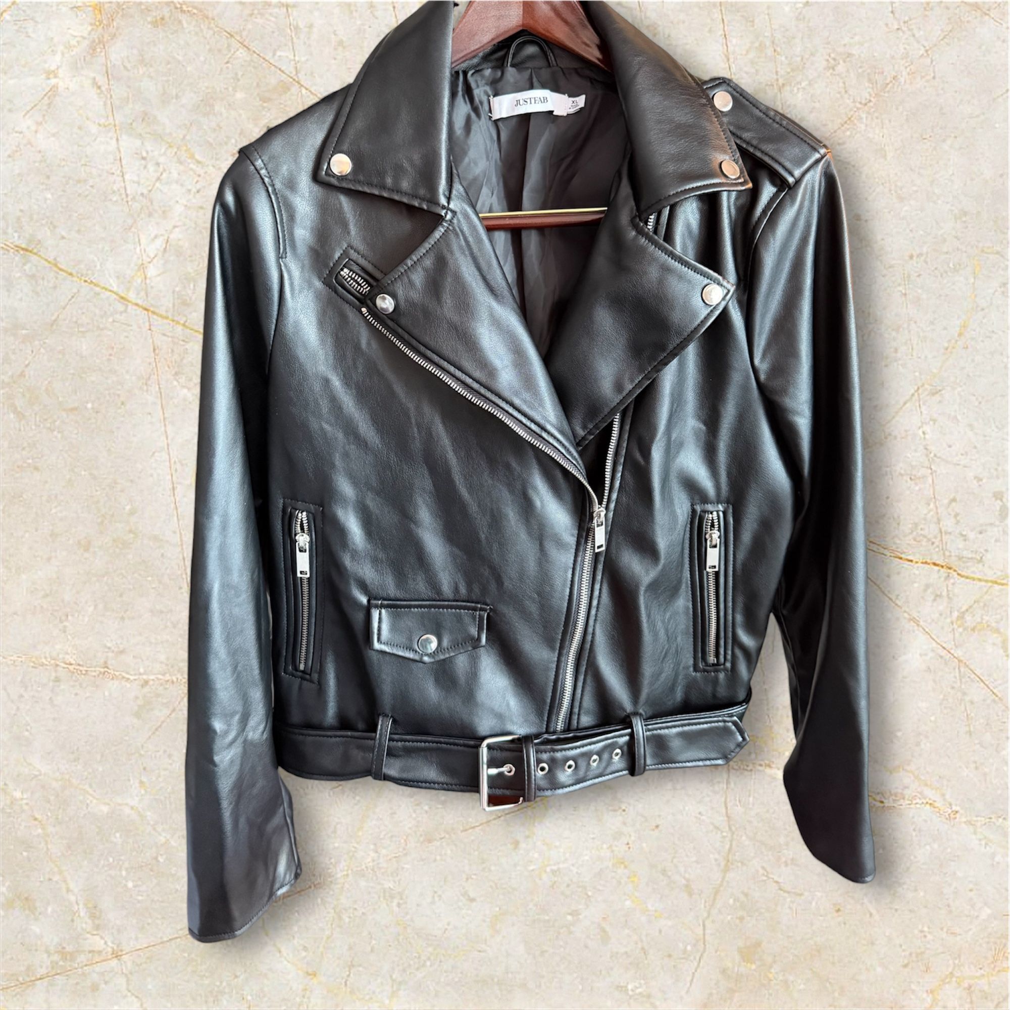 Faux Motor Leather Jacket 