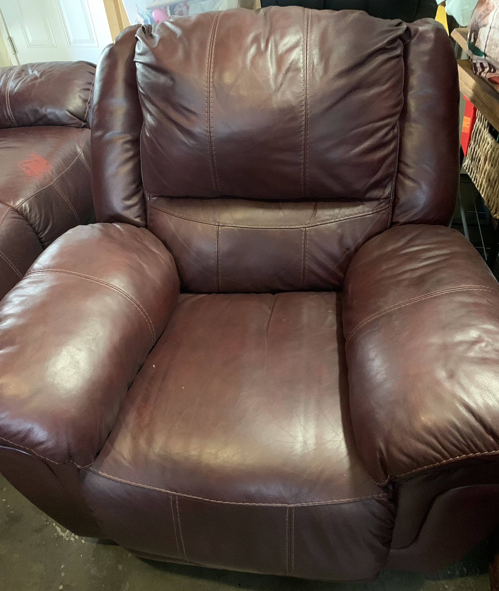 ANY OFFER- Ashley Furniture- Burgundy Top Grain Leather Couches- Buy As A Set Or Individual Pieces