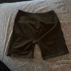 Olive Green Seamless Biker Shorts