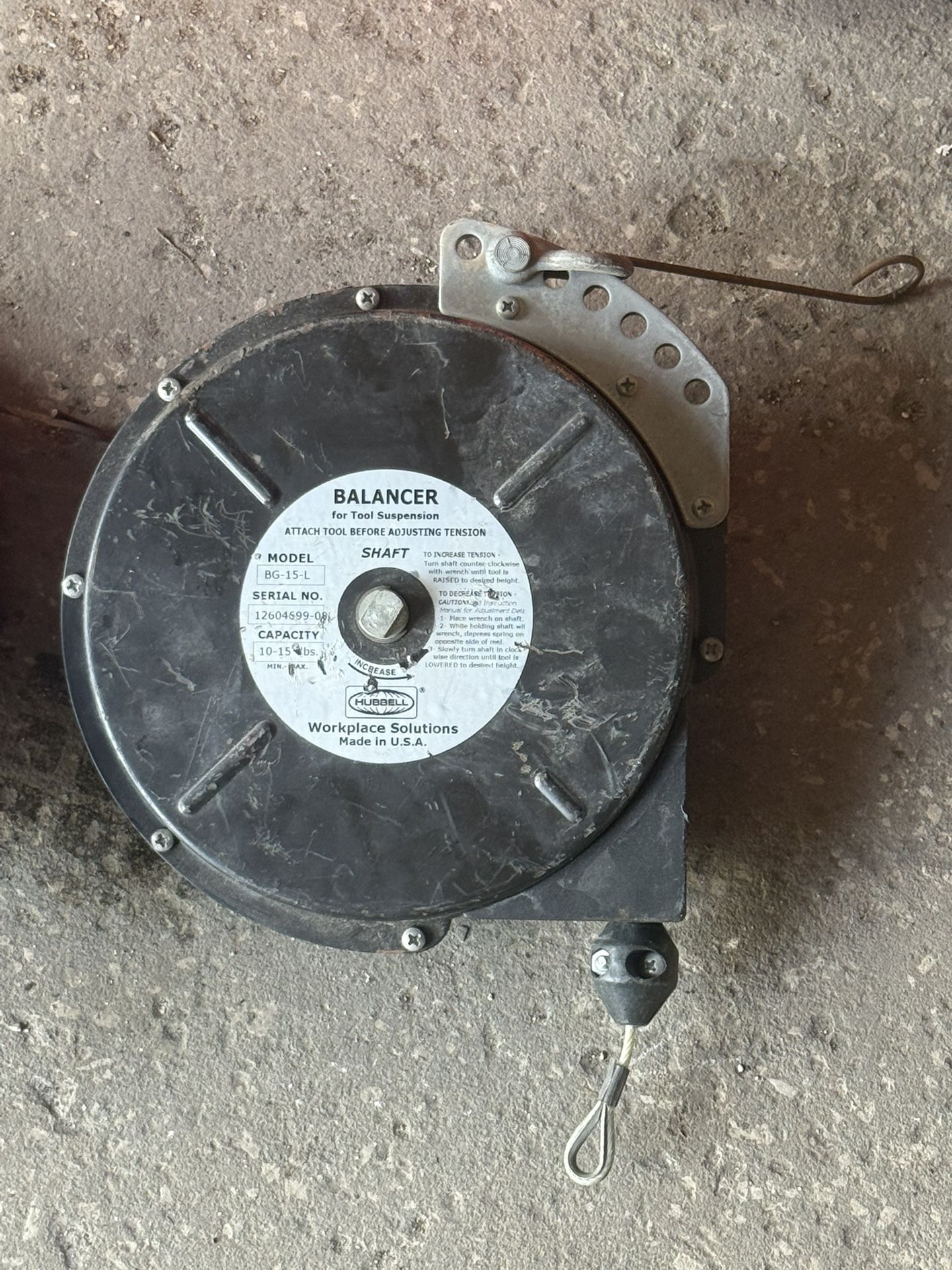 Hubbell Balancer for Tool Suspension 