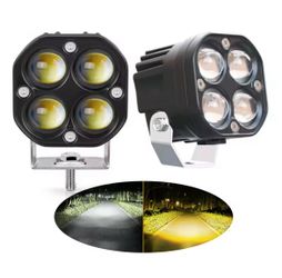 Dual-Color 3” LED Driving Lights – Pair with hood mount brackets