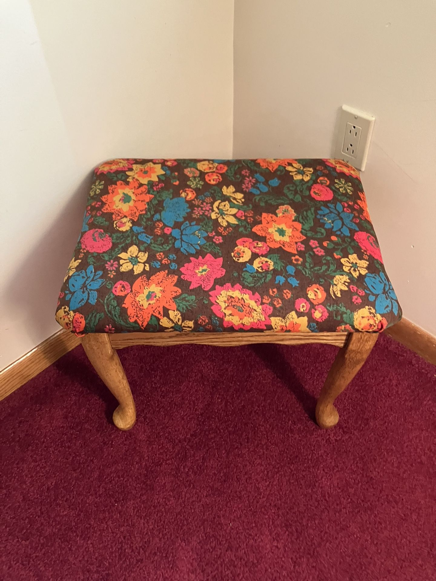 Decorative Wooden Stool - 20”L x 16”W x17”H