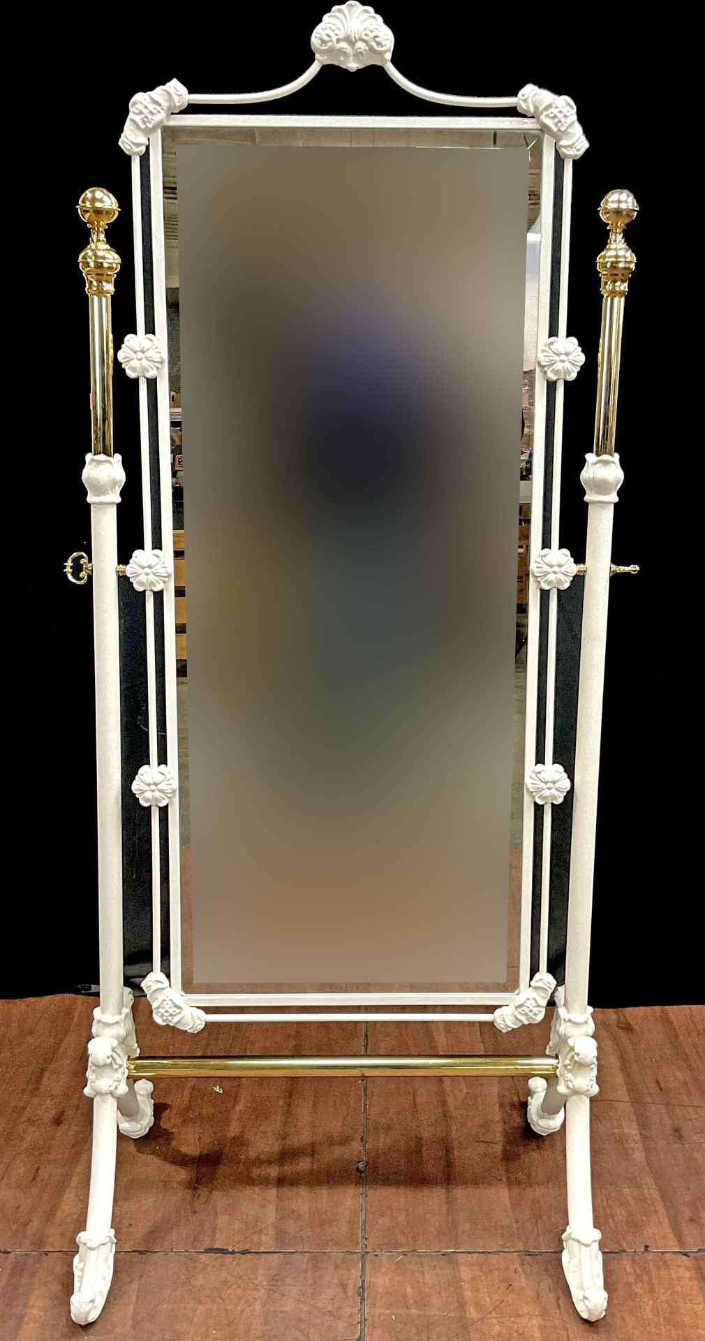 Full Length Freestanding Iron Cheval Floor Mirror