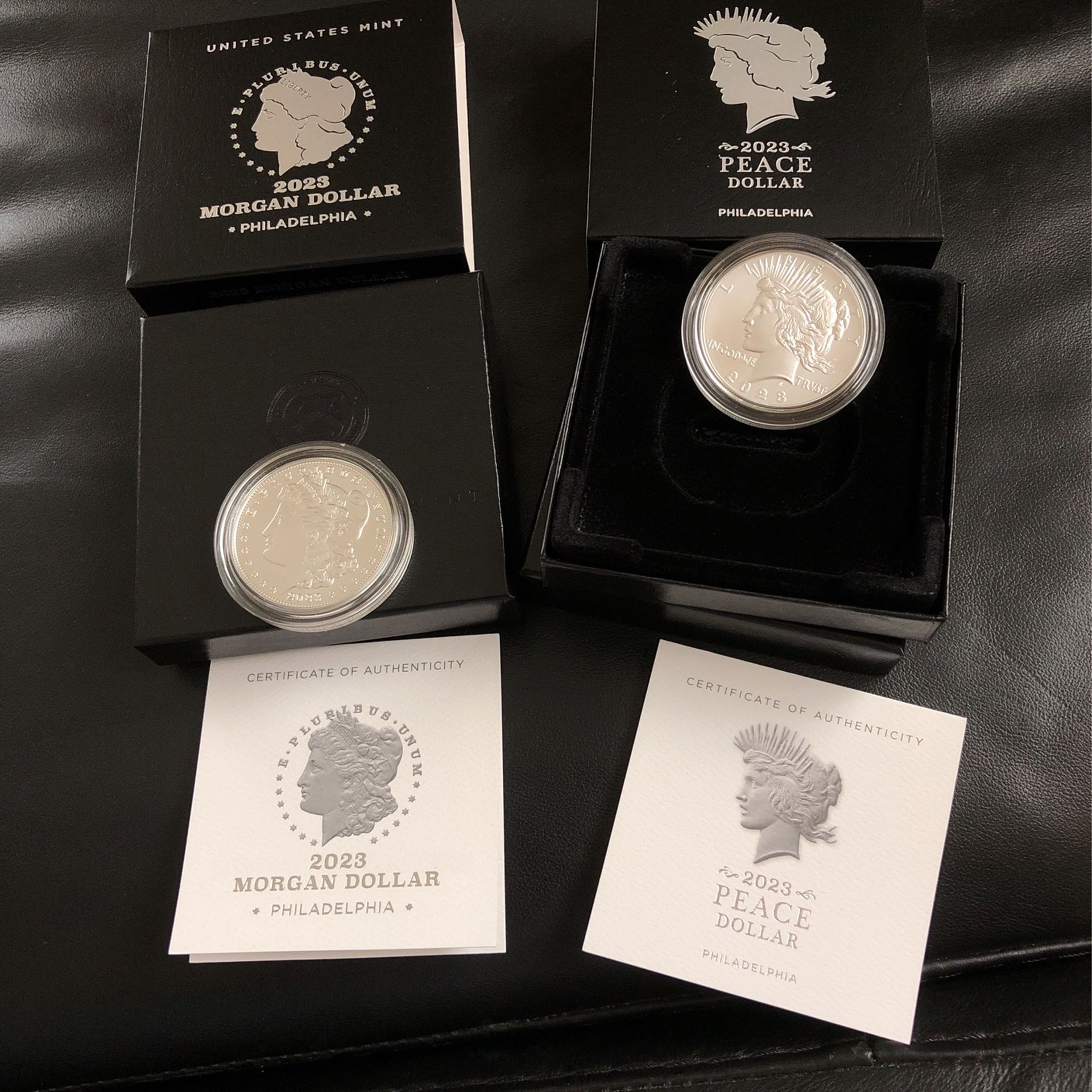 Morgan & Peace Silver Dollars 2023  Philadelphia 
