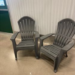 Two Adams grey patio chairs..  $25 for both
