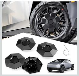 4PCS Wheel Caps for Tesla Cybertruck 2024 2025, Removable ABS Wheel Center Caps Compatiable with Tesla Cybertruck Accessories 2024 2025