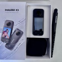 Insta 360 X3 Waterproof 360 Action Camera with 1/2'' 48MP Sensors, 5.7K HDR Video, 72MP Photo, 4K Single-Lens, 60fps Me Mode, 2.29''Touchscreen