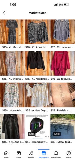 Multiple items of women’s clothing and shoes. L-xxl
