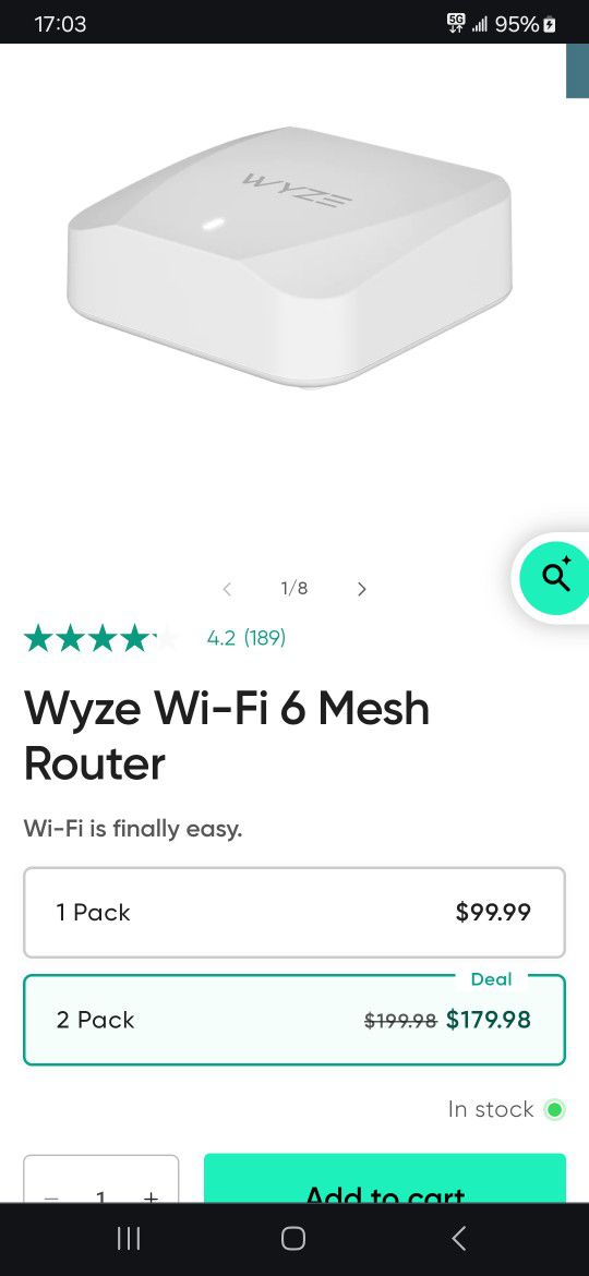 Wyze Mesh Router 2 Paxk
