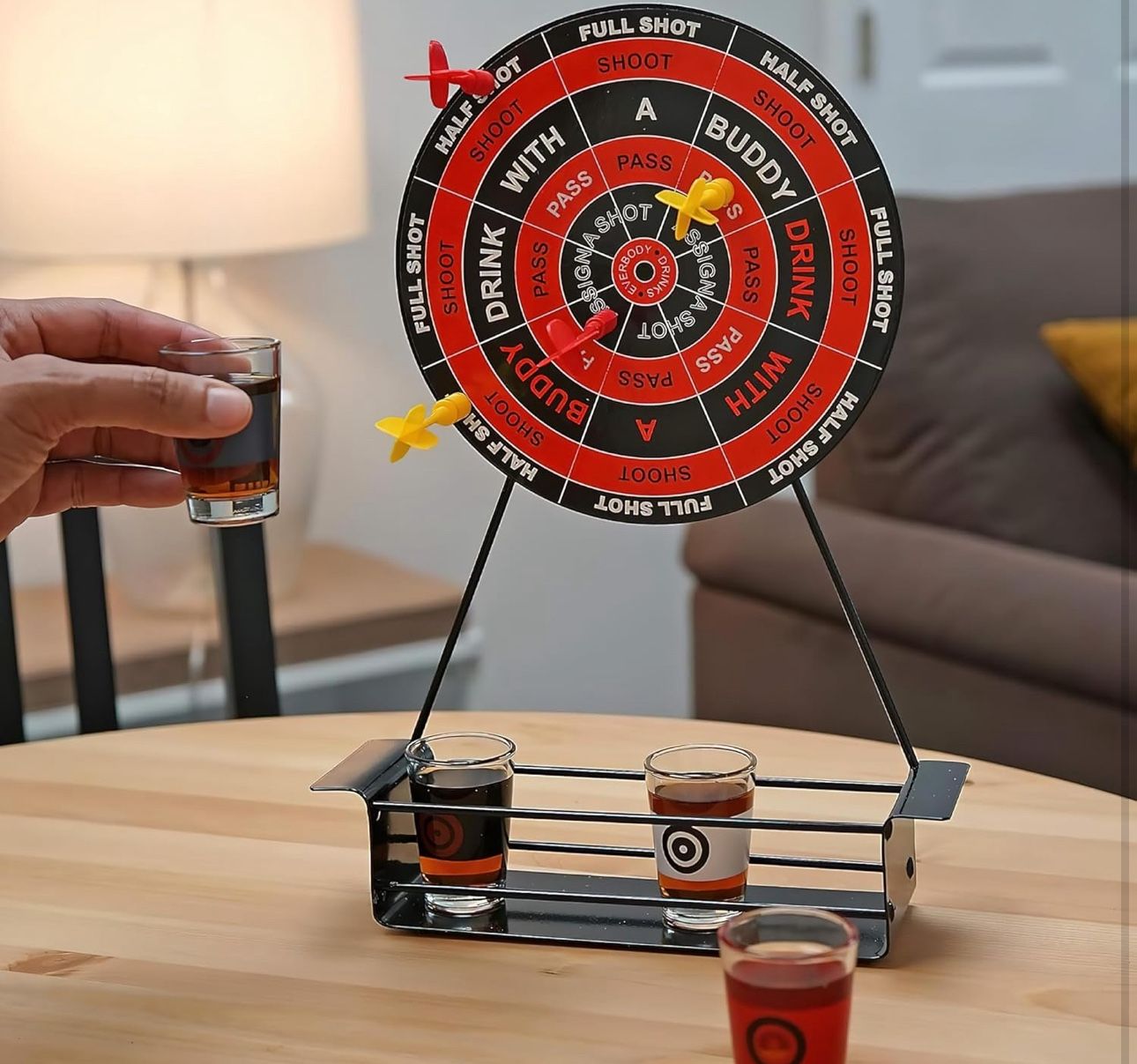 Fairly Odd Novelties Darts Drinking Game - Black - Energize Your Parties with Magnetic Darts & Shots Fun!