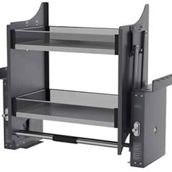 22-36 Inch Pull Down Shelf for Kitchen Upper Cabinet, 2-Tier Pull Down Cabinet Organizer, 26-28 Inch Width, Black