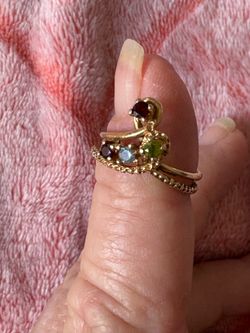 Vintage 14k Gold-Tone Multi-Stone Cocktail Ring