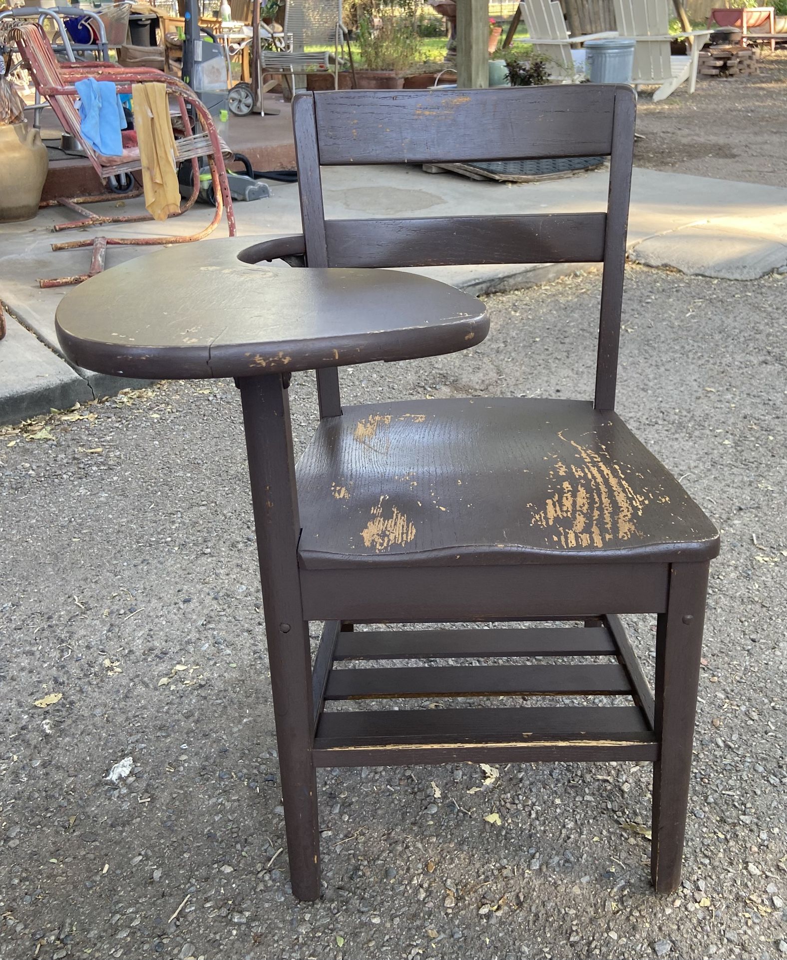 Vintage Wooden Student Desk