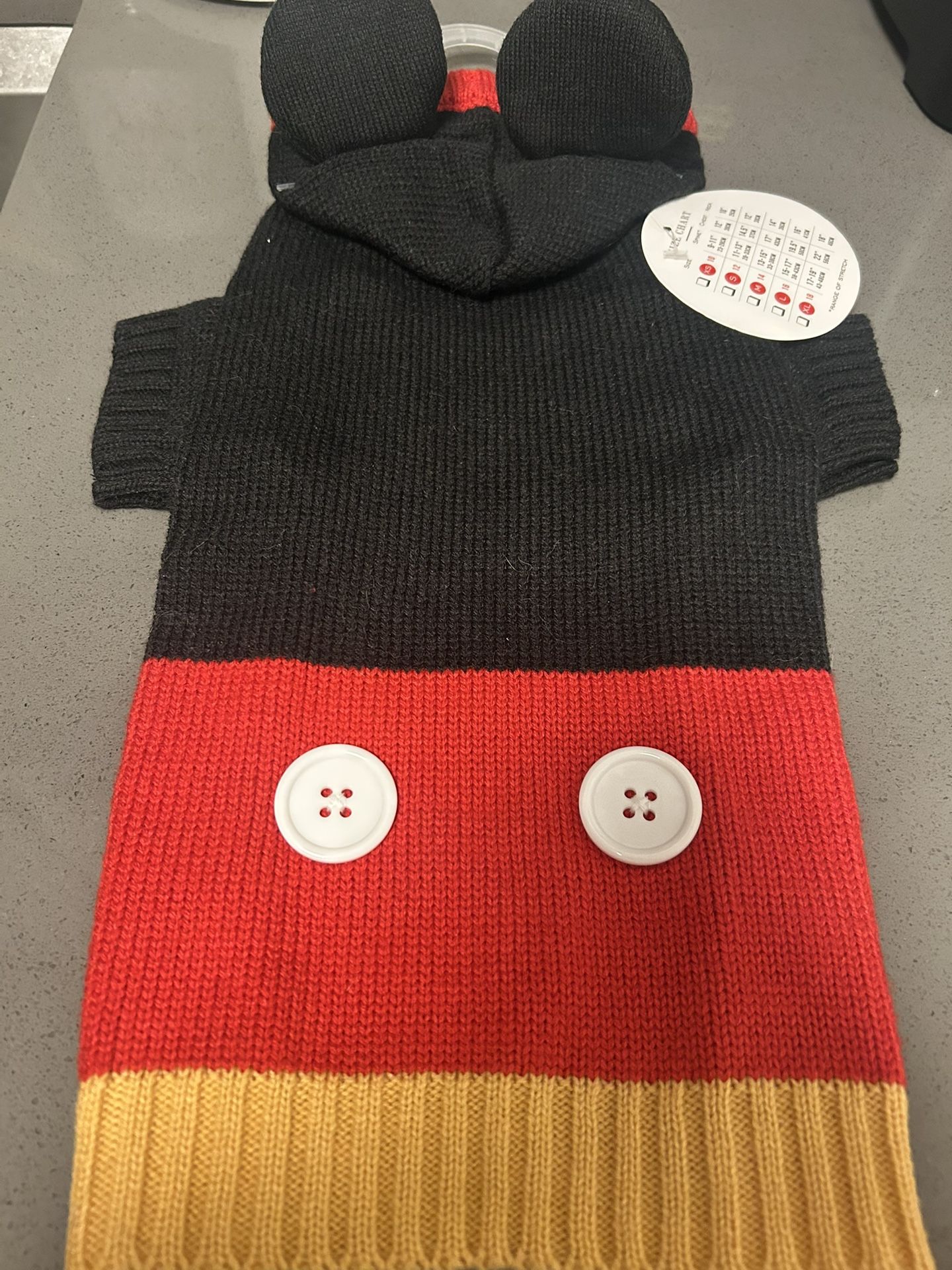 New Mickey Mouse Dog Sweater/costume Sz M