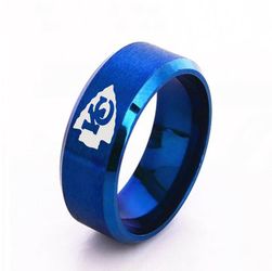 Kansas City Chiefs Blue Stainless Steel Ring
