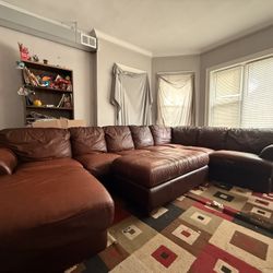 Brown Leather Couch 
