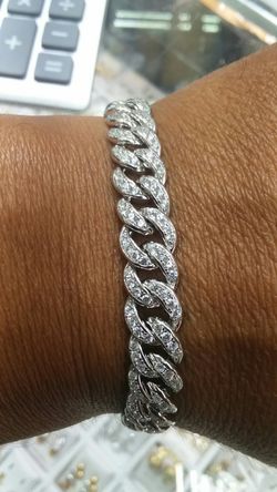 925 silver cuban link bracelet 8 inch long 9mm 29.3 grams 9mm