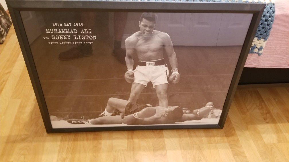 Muhammad Ali vs Sonny Liston wood picture frame
